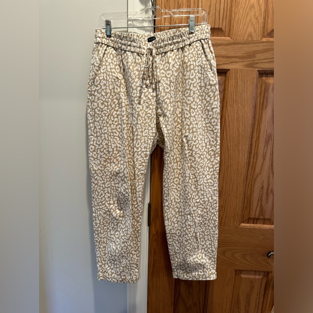 JCrew Factory Leopard Print linen pants